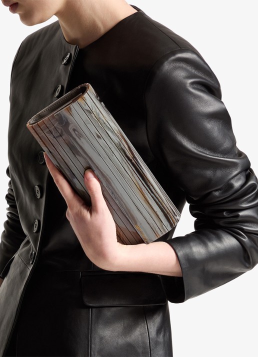 Jimmy Choo Sweetie Plexi clutch met afneembare schouderriem - voorkant 3 grijs