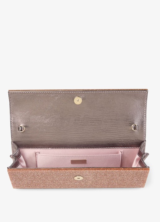 Jimmy Choo Sweetie Plexi clutch met glitter en afneembare schouderriem - detail 4 beige