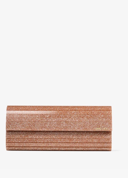 Jimmy Choo Sweetie Plexi clutch met glitter en afneembare schouderriem