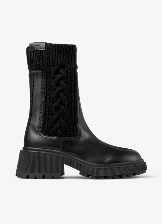 Jimmy Choo Tamia chelsea boot van kalfsleer - voorkant 3 zwart