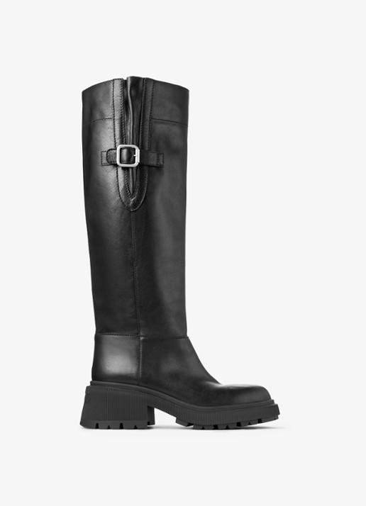 Jimmy Choo Tamsin overknee laars van kalfsleer - voorkant zwart