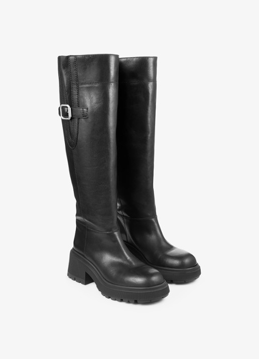 Jimmy Choo Tamsin overknee laars van kalfsleer - voorkant 2 zwart
