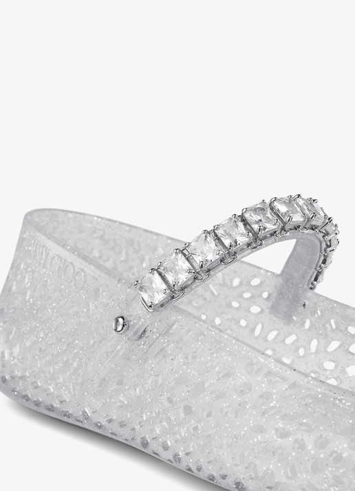 Jimmy Choo The Jelly ballerina met glitter - detail 2 zilver
