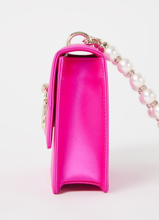 Jimmy Choo Varenne Quad XS schoudertas van satijn - detail 5 fuchsia