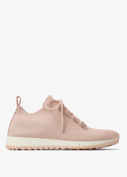 Jimmy Choo Veles sneaker met gebreid bovenwerk en pailletten