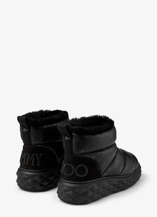Jimmy Choo Xan enkellaarsje van leer met logo - detail 3 zwart
