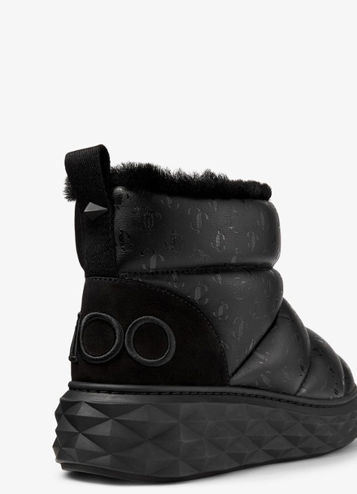 Jimmy Choo Xan enkellaarsje van leer met logo - detail 4 zwart