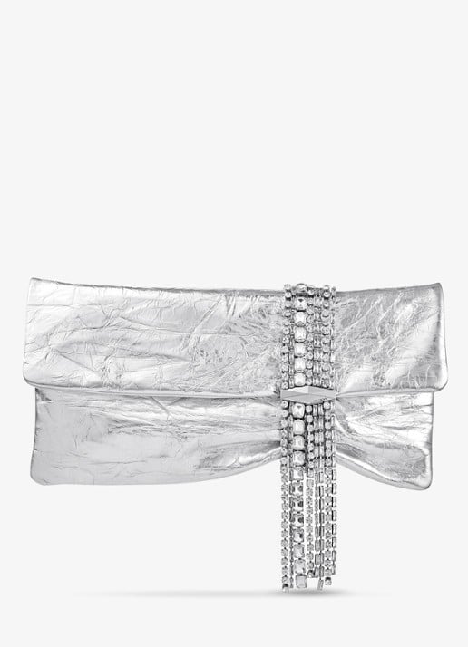 Jimmy Choo Zandra clutch van kalfsleer met metallic finish