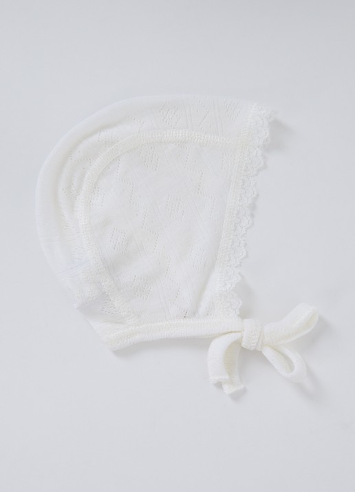Joha Babymuts in merino wolblend - voorkant gebroken wit
