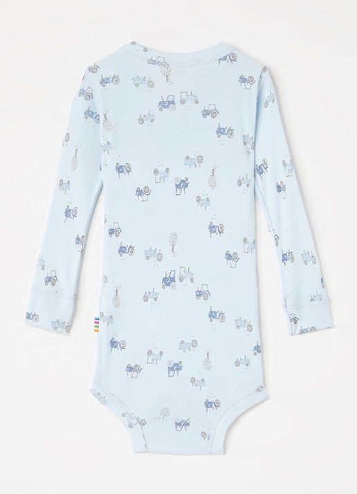 Joha Bamboo romper met print - voorkant 2 lichtblauw