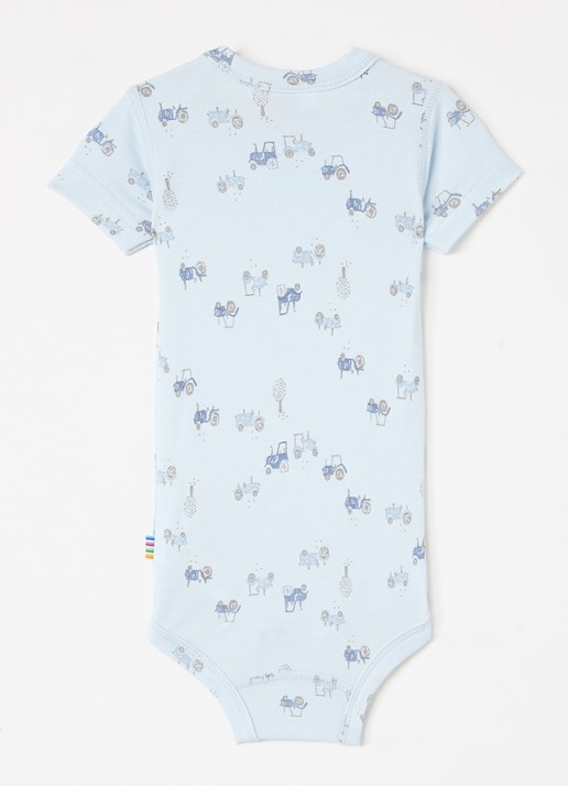 Joha Bamboo romper met print - voorkant 2 lichtblauw