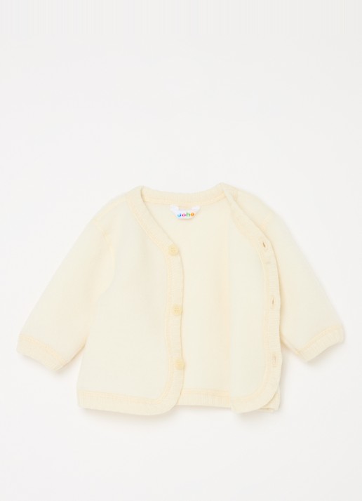 Joha Grofgebreid vest van merino wol - voorkant 2 creme