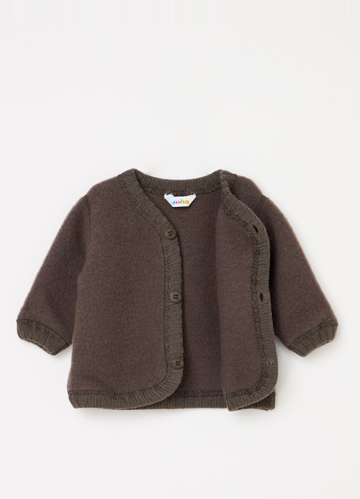 Joha Grofgebreid vest van merino wol - voorkant 2 bruin