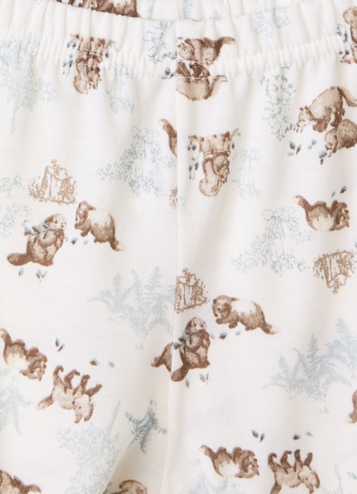 Joha Legging in wolblend met print - detail 3 wit