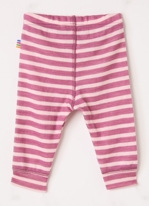Joha Legging in wolblend met streepprint - voorkant 2 roze
