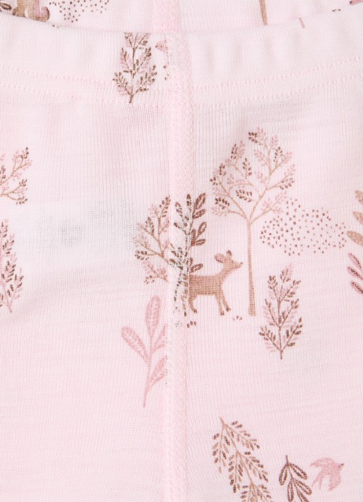 Joha Legging in zijdeblend met print - detail 3 lichtroze