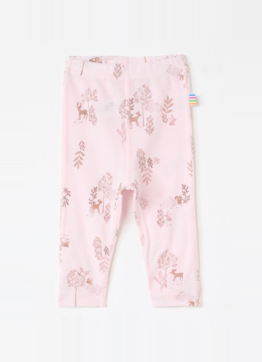 Joha Legging in zijdeblend met print - voorkant lichtroze