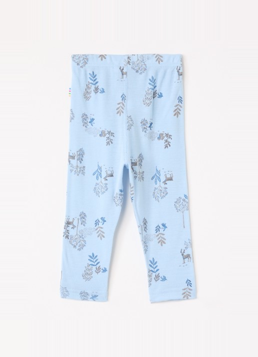 Joha Legging in zijdeblend met print - voorkant 3 lichtblauw