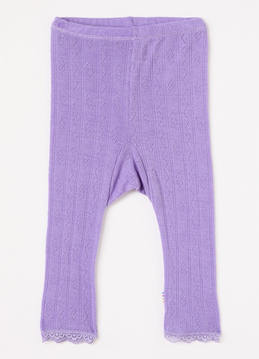 Joha Legging met ribstructuur - voorkant paars