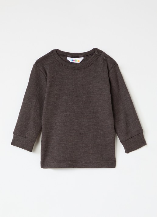 Joha Longsleeve in zijdeblend - voorkant 3 donkerbruin