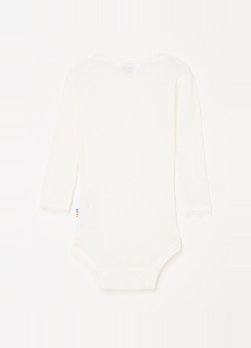 Joha Pointelle romper in wol-zijdeblend - voorkant 2 gebroken wit