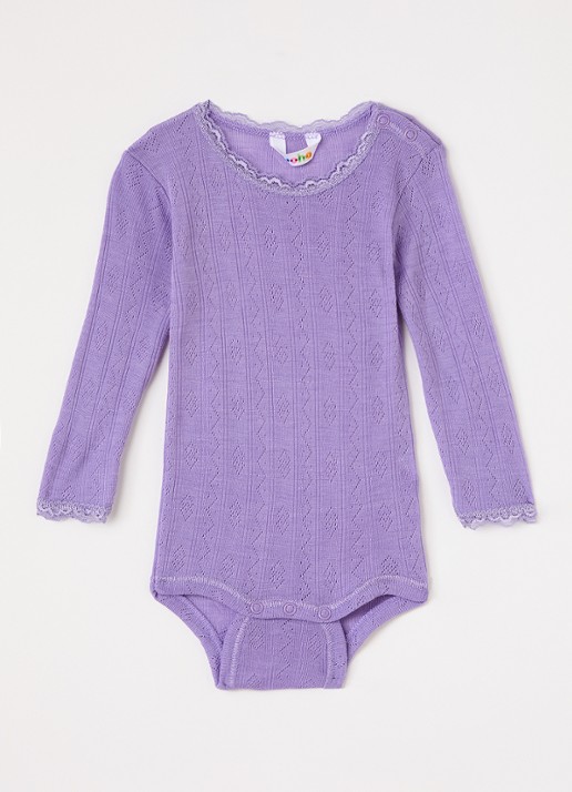 Joha Pointelle romper in wol-zijdeblend