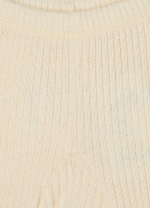 Joha Ribgebreide legging van merino wol - detail 5 lichtgeel