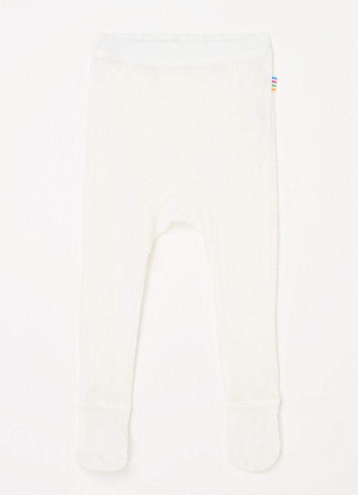 Joha Ribgebreide maillot van merino wol - voorkant creme