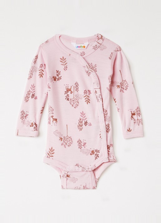 Joha Romper in zijdeblend met print - voorkant lichtroze