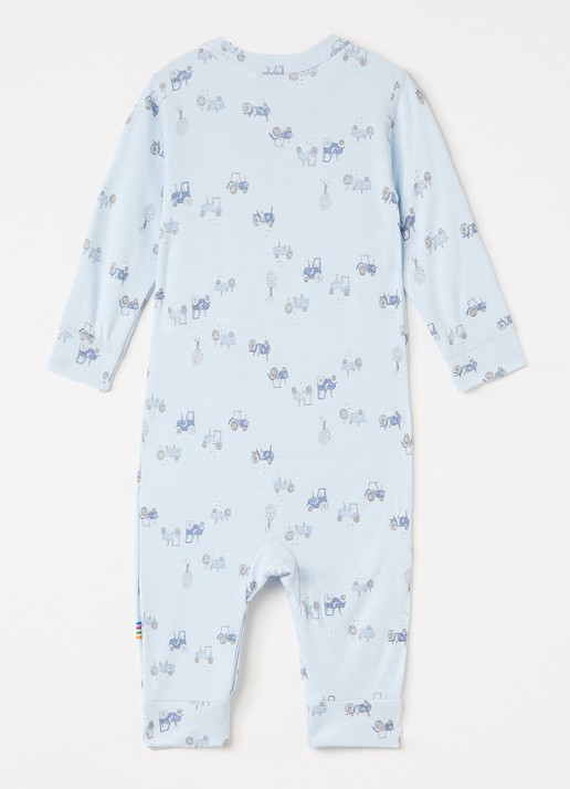 Joha Romper met bloemenprint - voorkant 2 lichtblauw