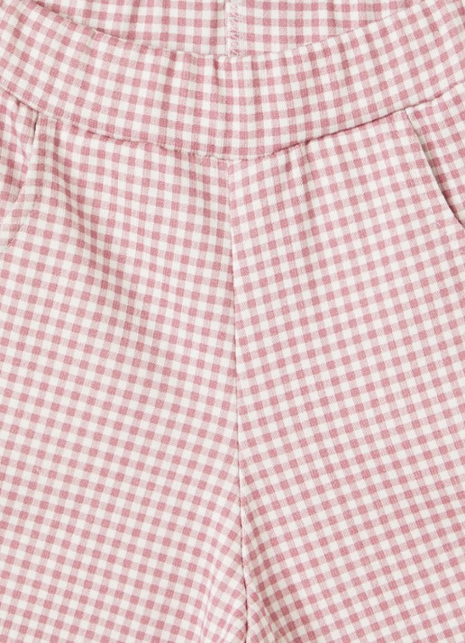 Joha Wide fit korte broek met ruitdessin - detail steenrood