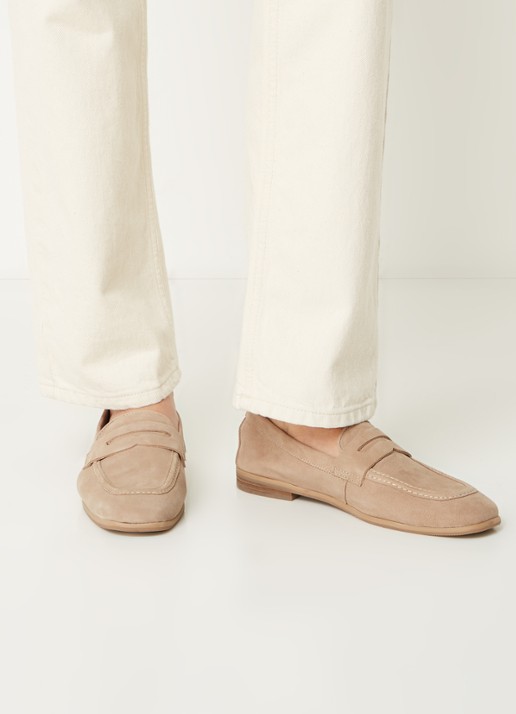 Jonak Aca loafer van suède  - voorkant 6 beige