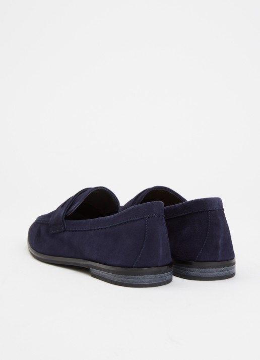 Jonak Aca loafer van suède  - achterkant 4 donkerblauw