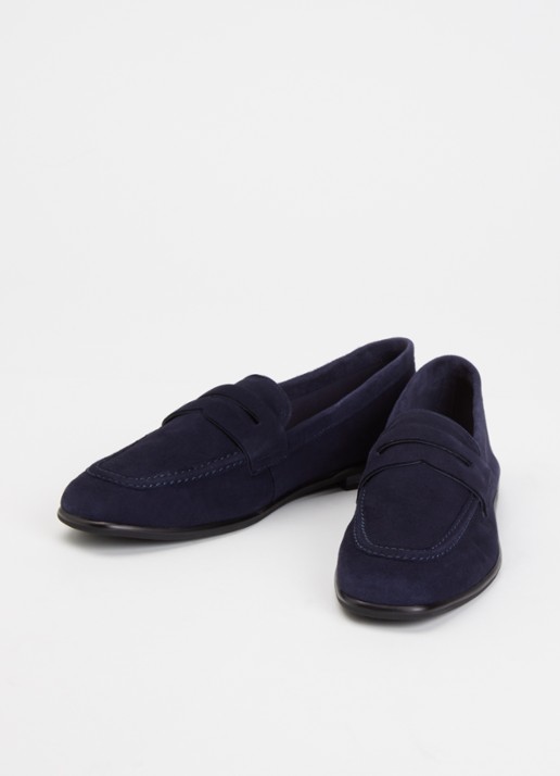 Jonak Aca loafer van suède  - detail donkerblauw