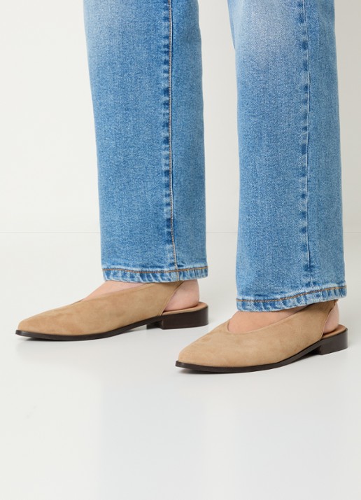 Jonak Acajou slingback van suéde  - voorkant 3 camel
