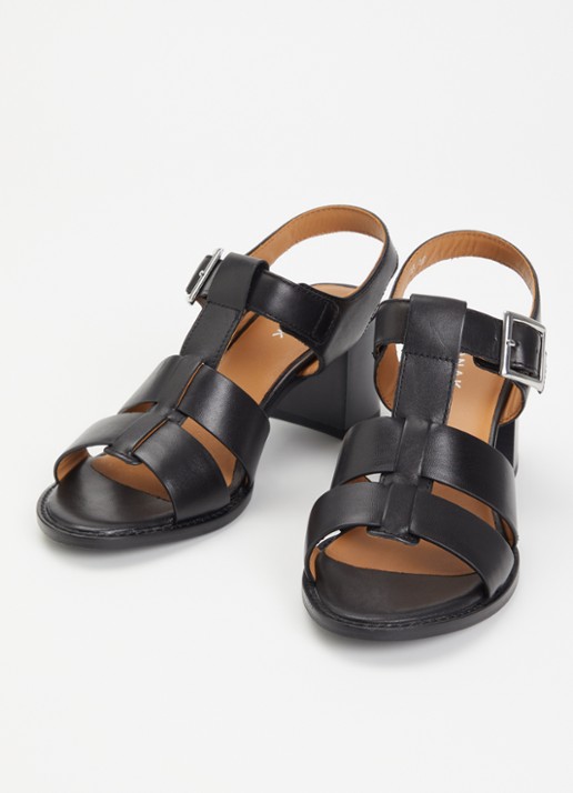Jonak Alexandrie sandalette van leer met gespdetail  - detail zwart