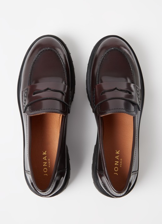 Jonak Alfi loafer van leer - detail 5 aubergine