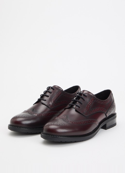 Jonak Altitude brogue van leer - detail 4 bordeauxrood
