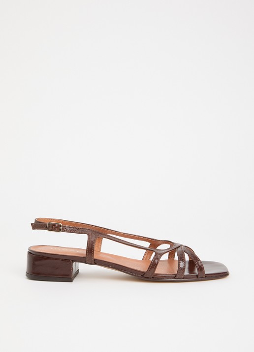 Jonak Argos sandalette van leer met lakfinish
