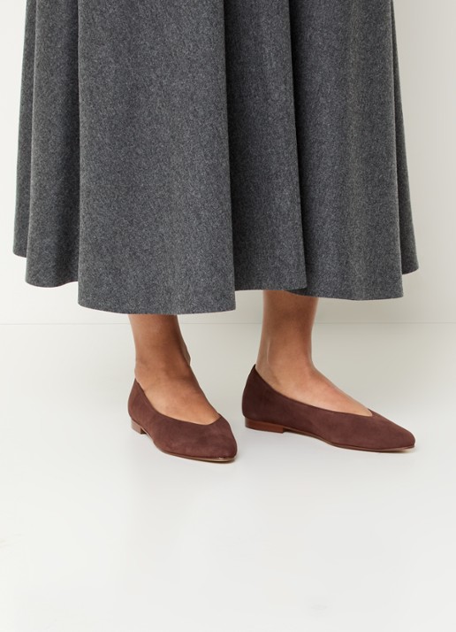 Jonak Dassus ballerina van geitensuède - voorkant 2 bruin