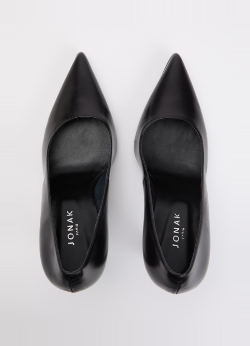Jonak Deddy pump van leer - detail 5 zwart
