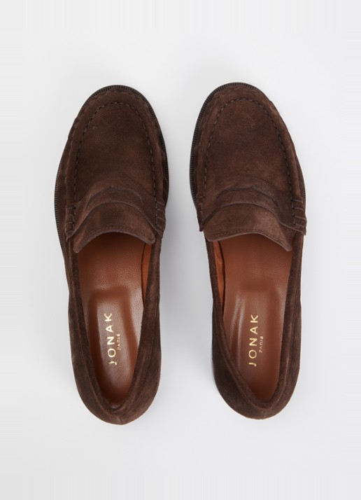 Jonak Delice loafer van kalfssuède - detail 5 bruin