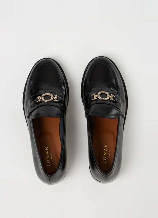 Jonak Delphes loafer van leer - detail 5 zwart