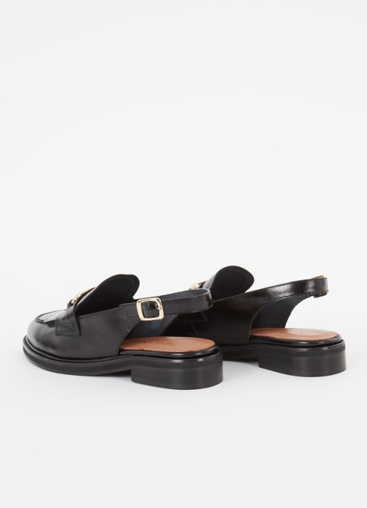 Jonak Delphy loafer van leer  - achterkant 4 zwart