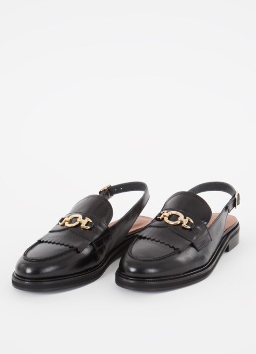 Jonak Delphy loafer van leer  - detail zwart
