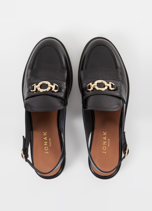 Jonak Delphy loafer van leer  - detail 2 zwart