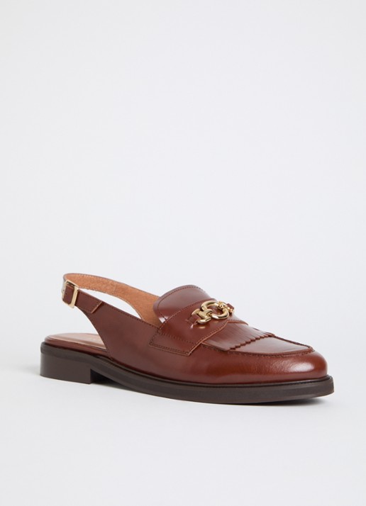 Jonak Delphy loafer van leer  - voorkant 2 cognac