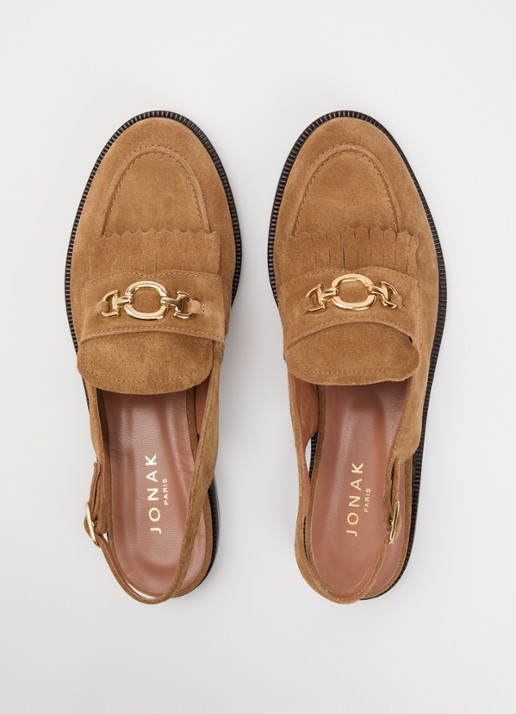 Jonak Delphy slingback van suéde  - detail 4 bruin