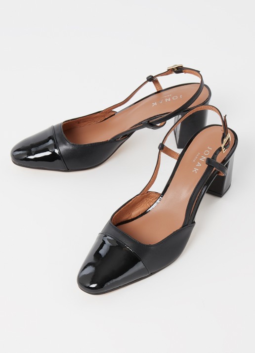 Jonak Dhapop slingback van leer - detail 3 zwart