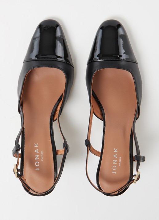 Jonak Dhapop slingback van leer - detail 7 zwart